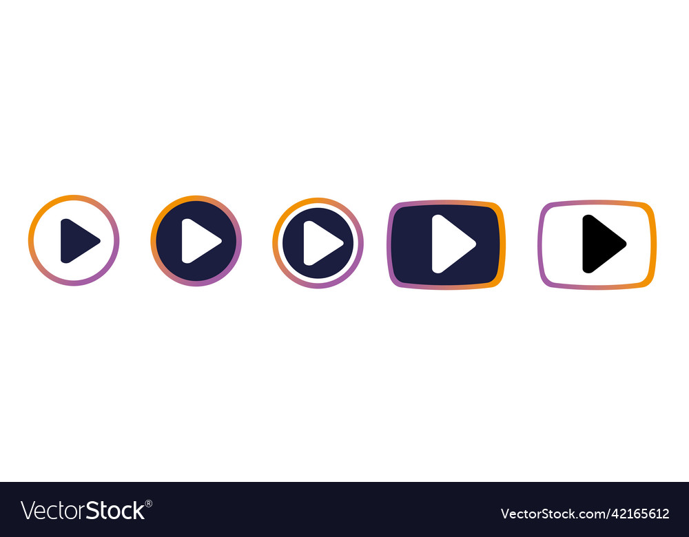Play button icon set start buttons symbol