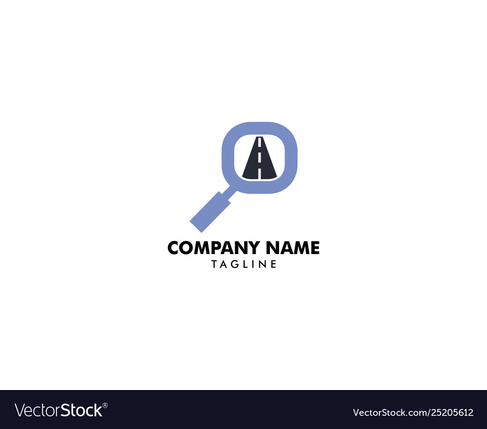 Road search icon logo design element