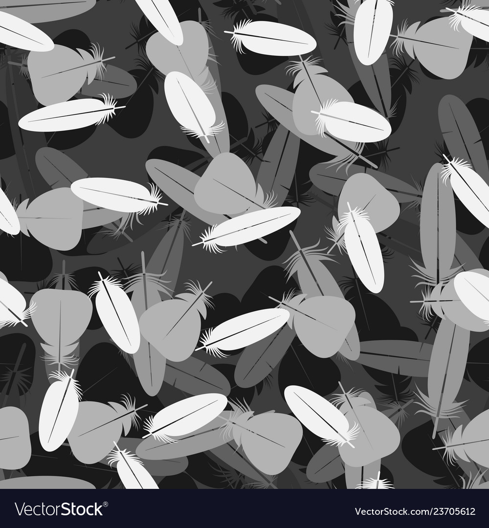Seamless minimalistic pattern with feathers