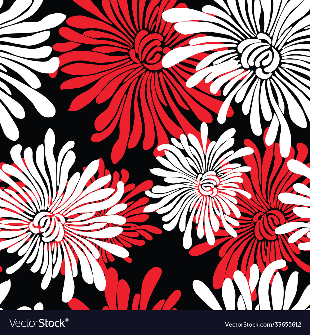 Seamless pattern decorative red and white Vector Image