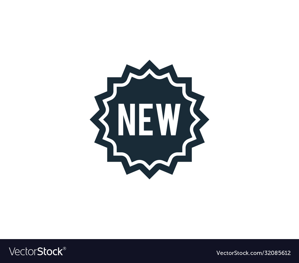 Sticker label new icon logo template design Vector Image