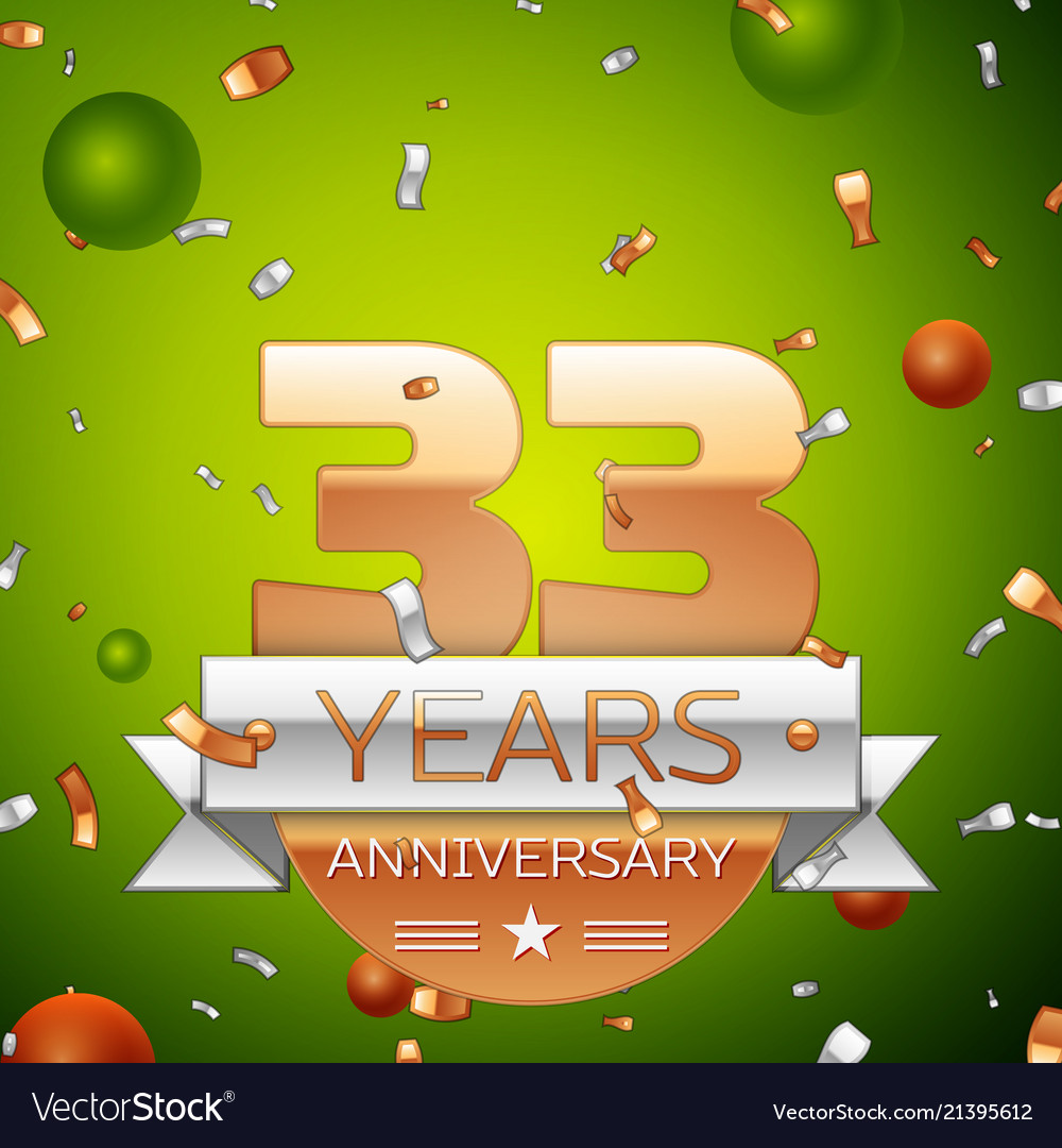 Dreiunddreißig Jahre Jubiläumsgestaltung vector image Dreiunddreißig Jahre Jubiläumsgestaltung