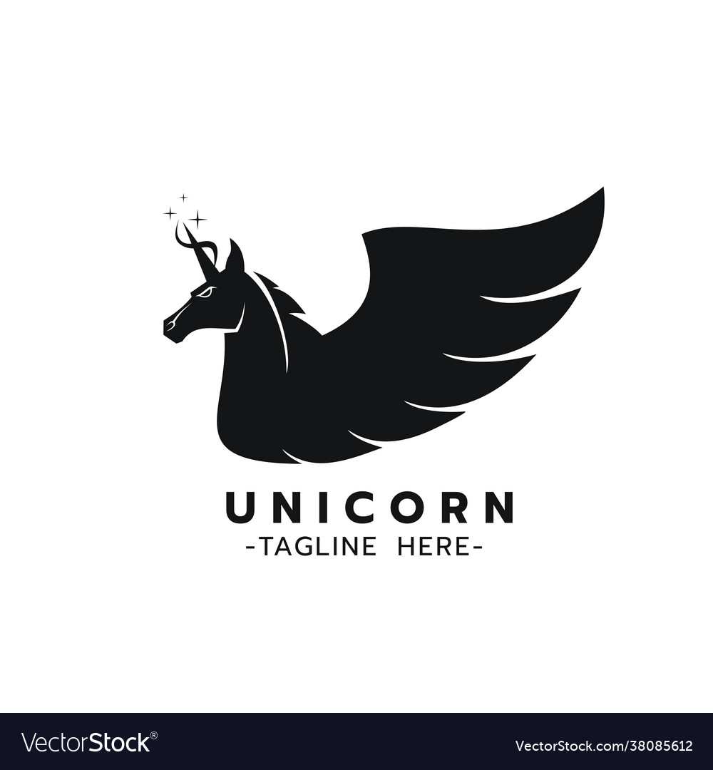 Unicorn logo template Royalty Free Vector Image