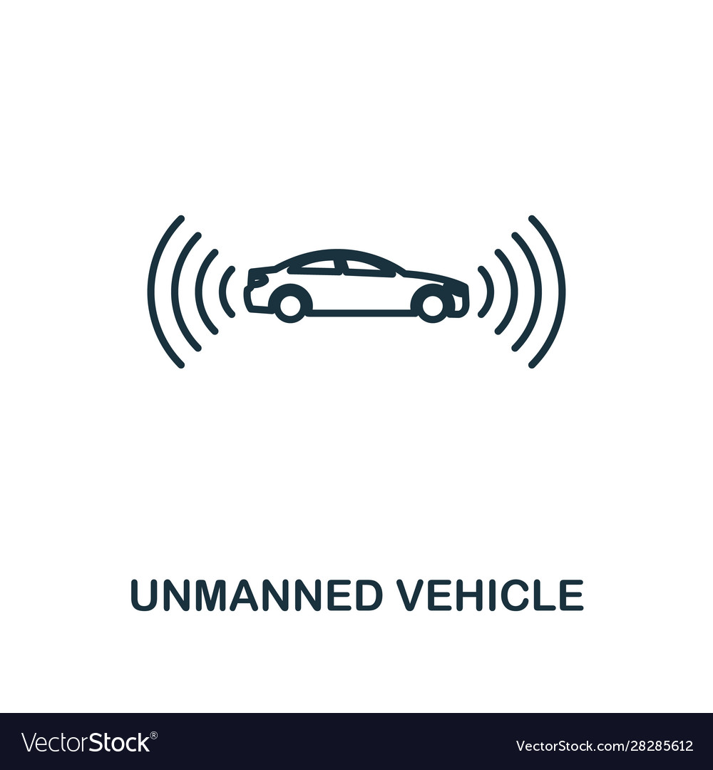 Unmanned vehicle line icon thin style element