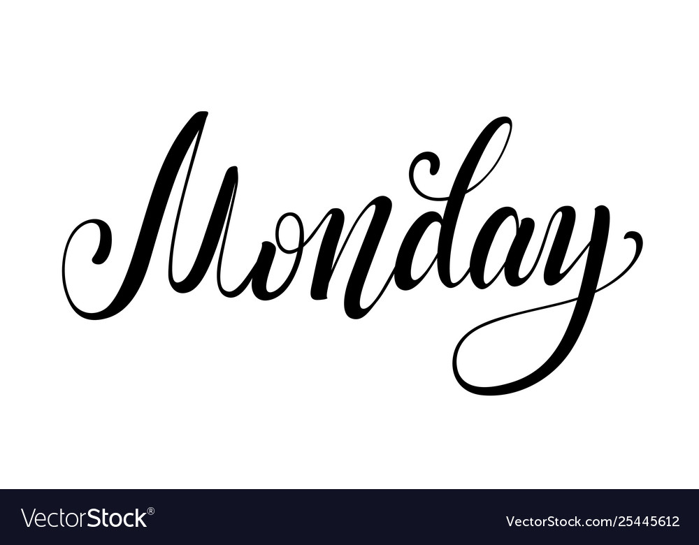 Week day handwritten lettering design Royalty Free Vector