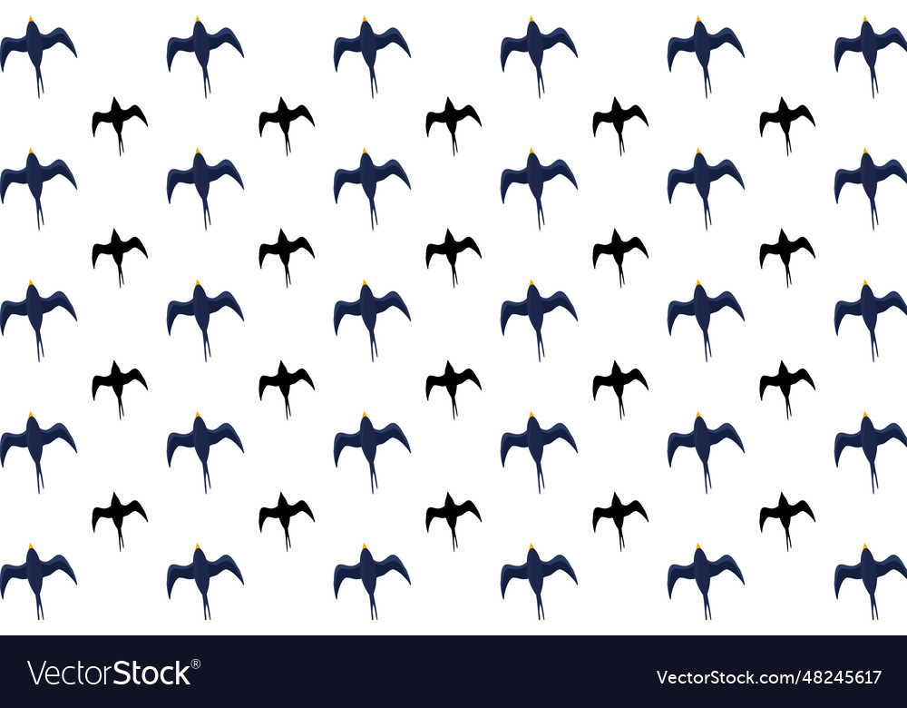 Flat swallow bird pattern background vector image Flat swallow bird pattern background