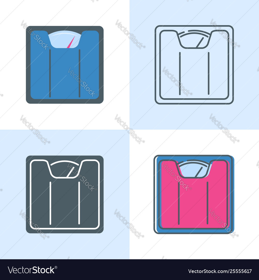 Floor Scales Icon Set – Weight Measurement