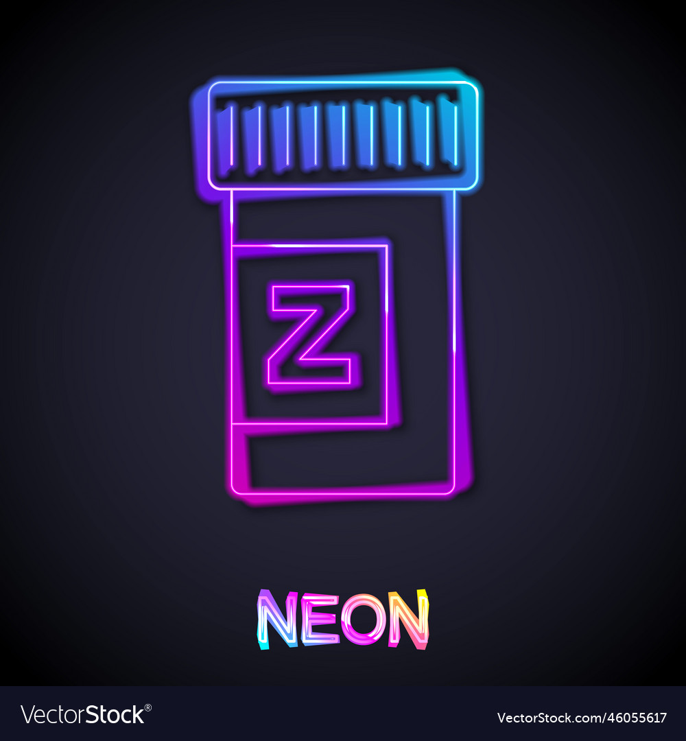 Glowing Neon Linie schlafen Pille Icon isoliert