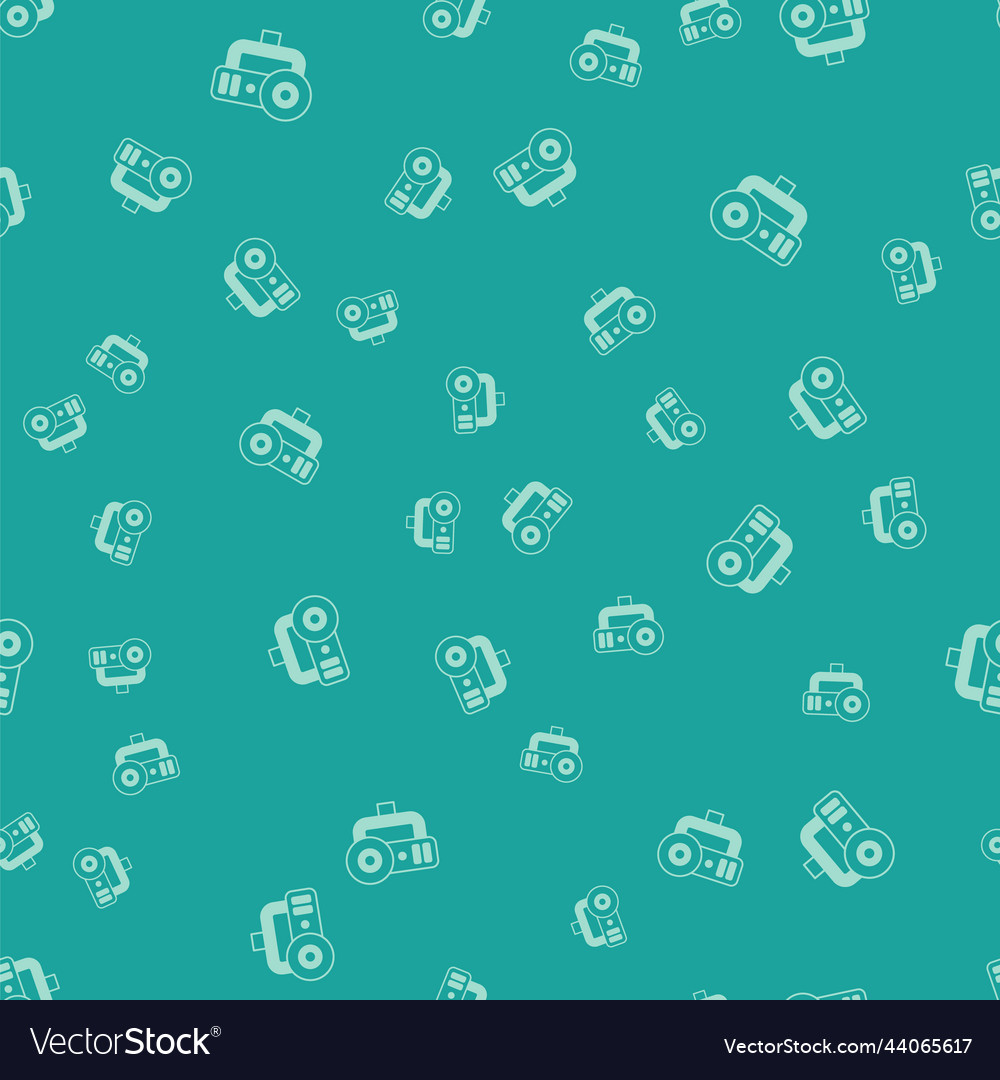 Green web camera icon isolated seamless pattern vector image Green web camera icon isolated seamless pattern