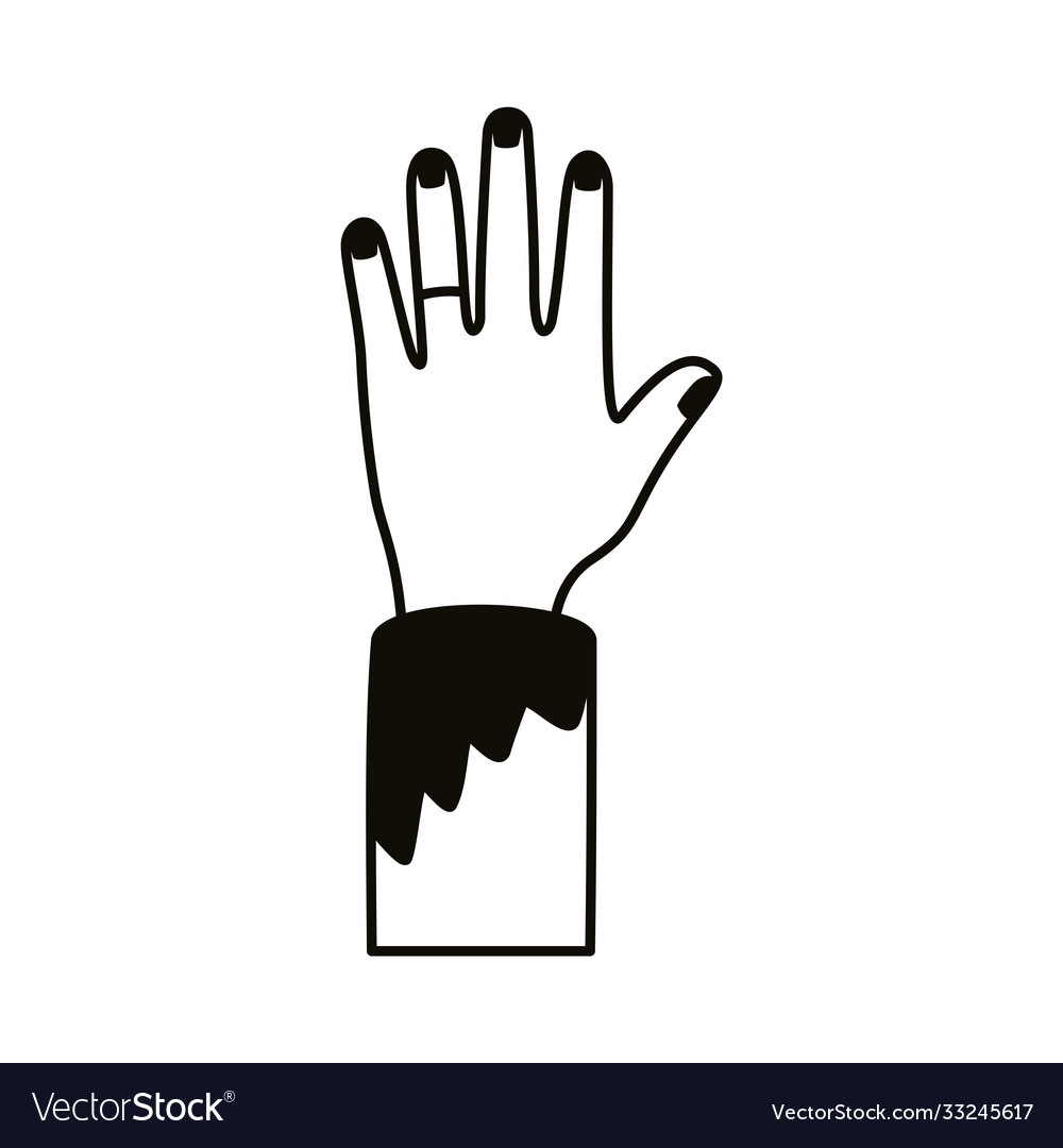 Hand human up line style icon