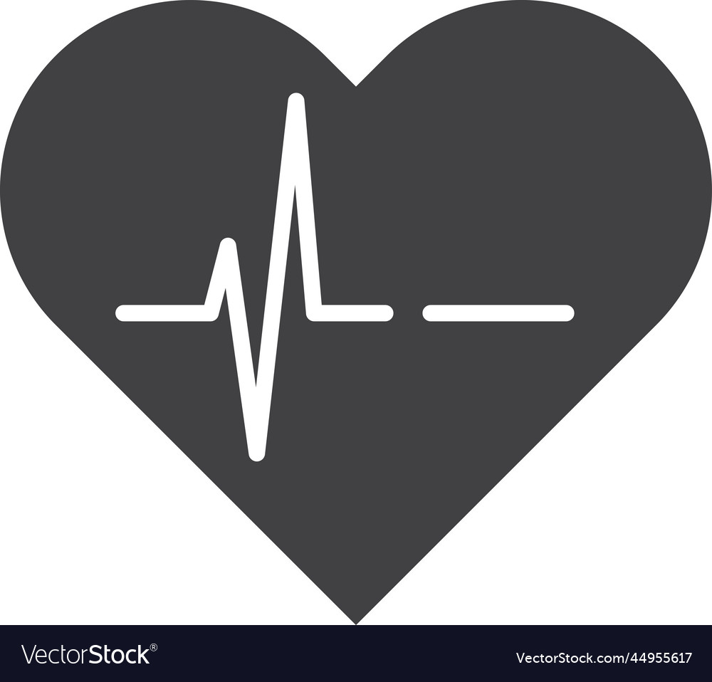 Heart and pulse in minimal style vector image Heart and pulse in minimal style