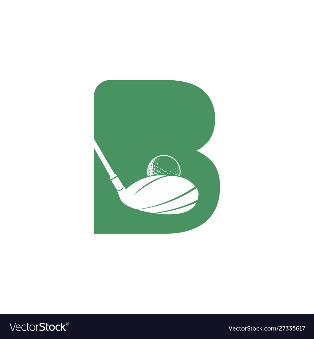 Initial Letter B Golf Logo Design Royalty Free Vector Image