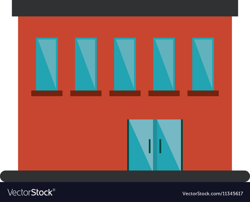 Isolated building with windows design