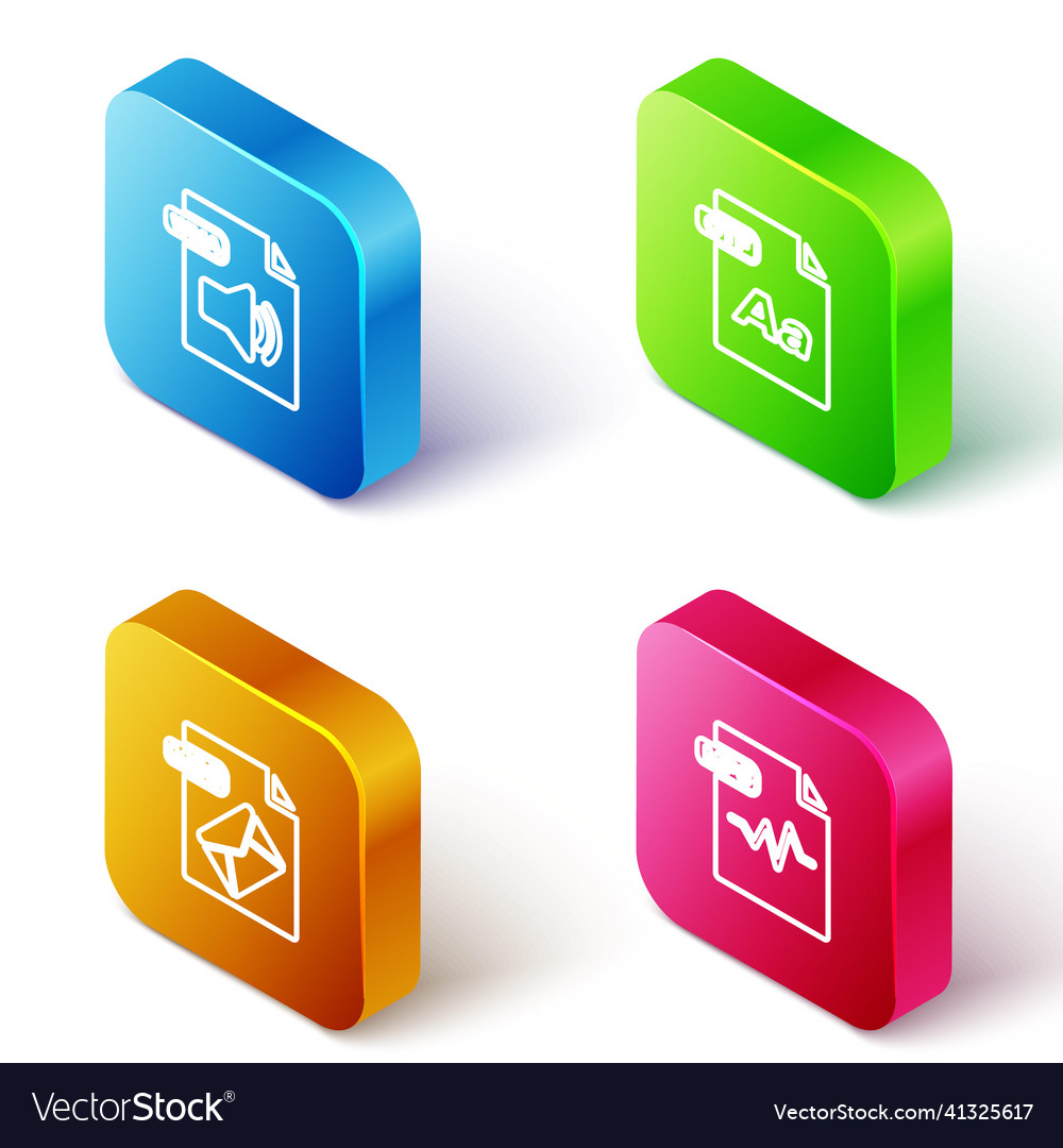 Isometric File Icons Set