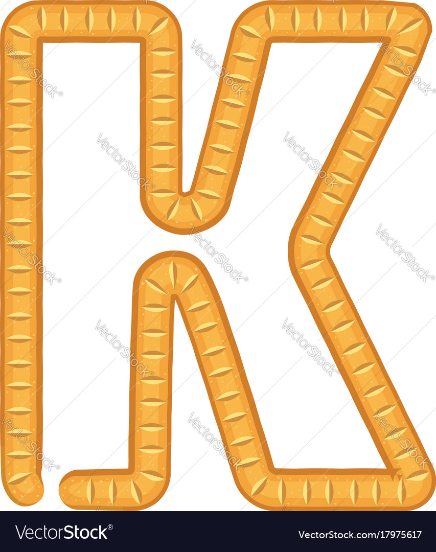 Letter k bread icon cartoon style Royalty Free Vector Image