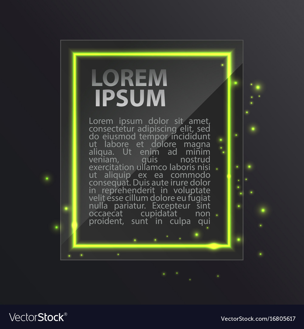 Neon frame with space for text