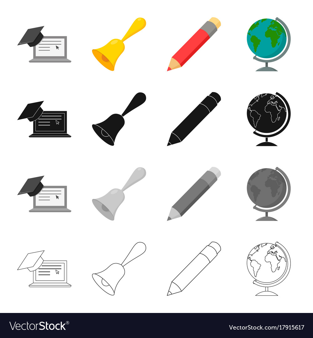 School educational institution and other web icon Vector Image