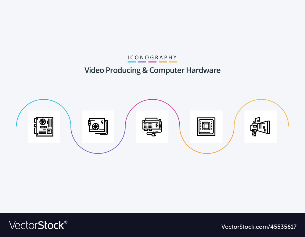 Video producing and computer hardware line 5 icon