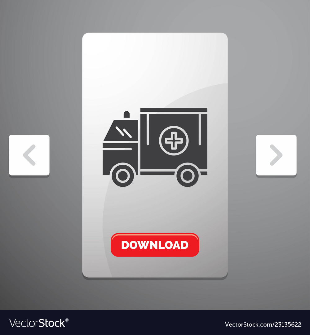 Ambulance truck medical help van glyph icon