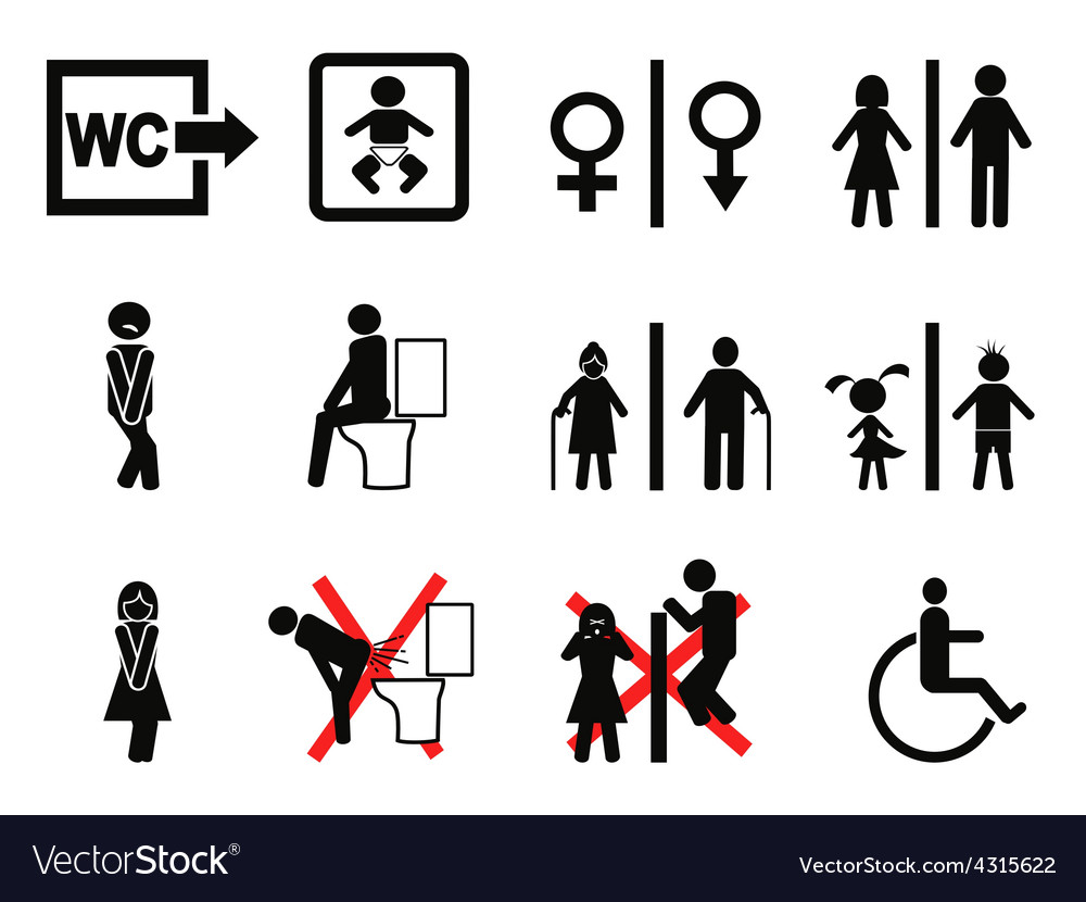 Black Bathroom Symbol Icon