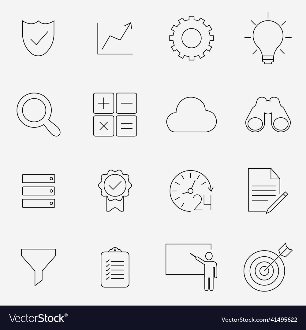 Data analysis statistics analytics icon set vector image Data analysis statistics analytics icon set