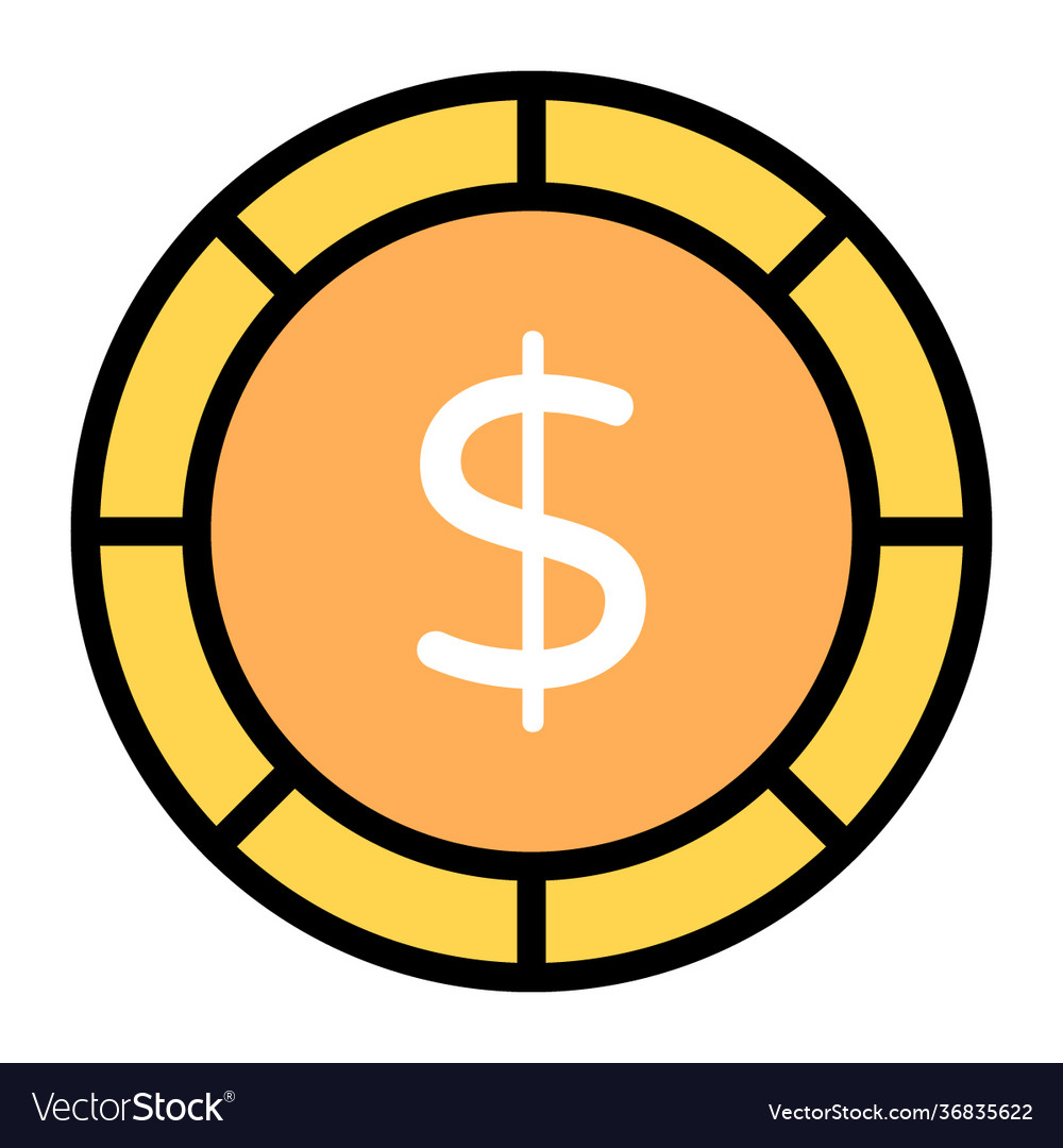 Dollar coin Royalty Free Vector Image - VectorStock