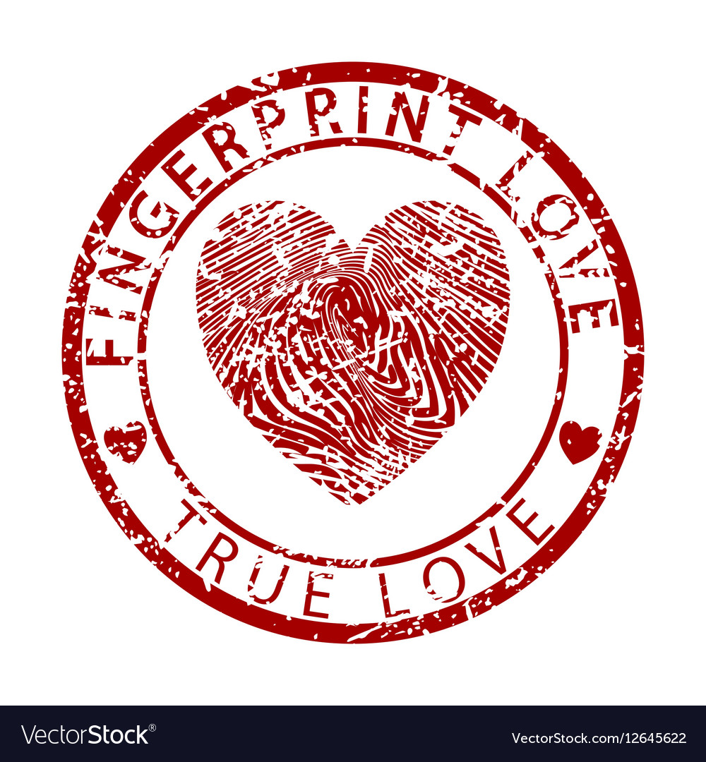 True love waits, heart finger prints — Design element — Lightstock