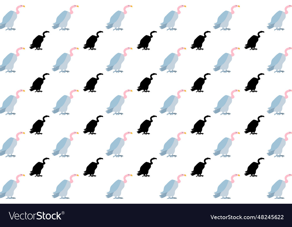 Flat vulture bird pattern background vector image Flat vulture bird pattern background