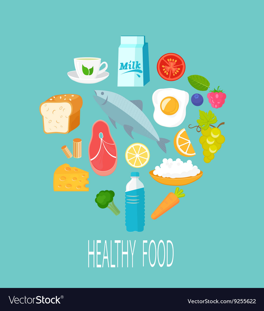 Healthy food concept Royalty Free Vector Image