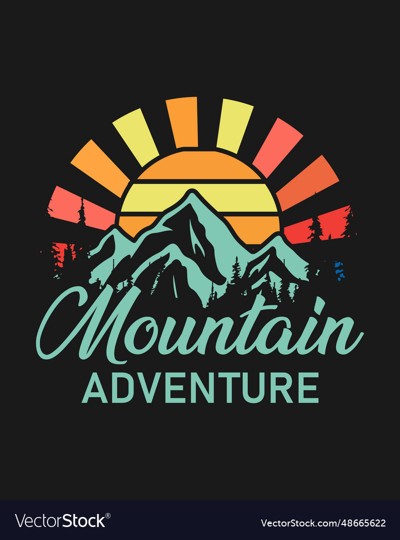 Hiking outdoor t-shirt design hiking tee Vector Image