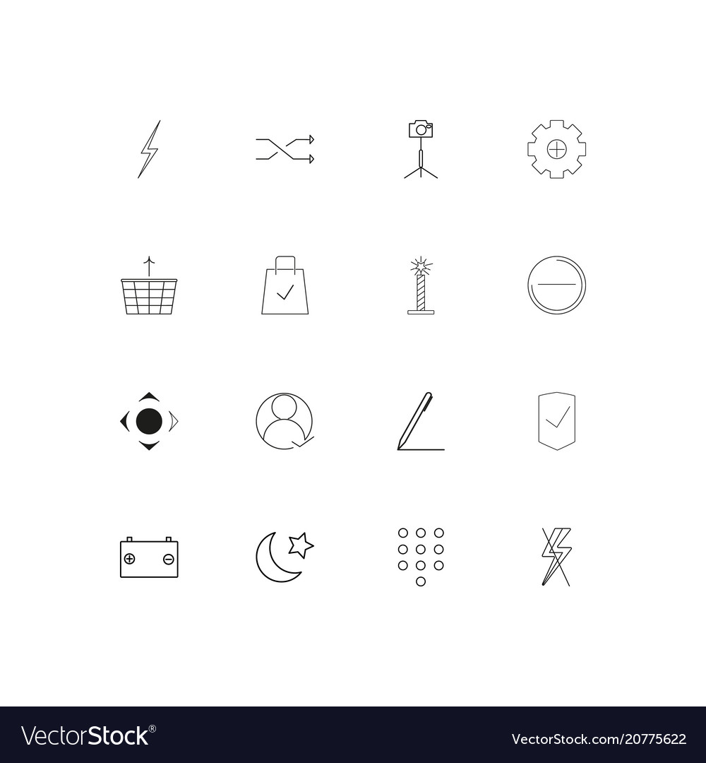 Interface linear thin icons set outlined simple