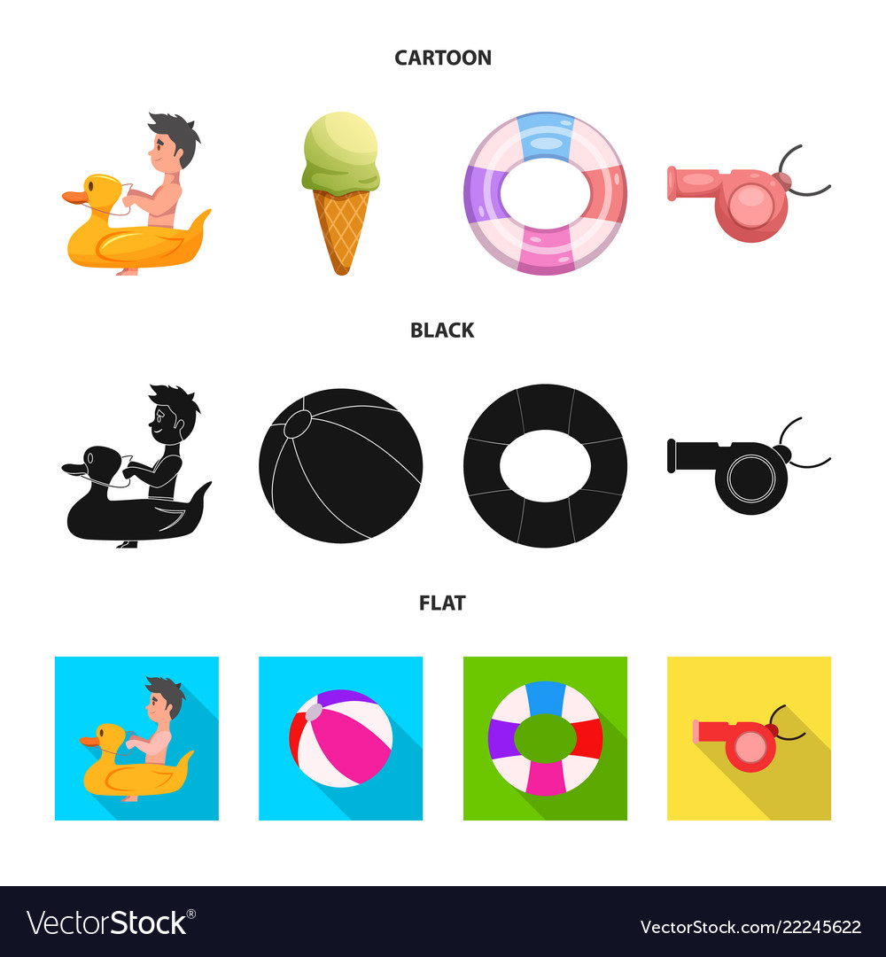Isolated object of pool and swimming symbol set vector image Isolated object of pool and swimming symbol set