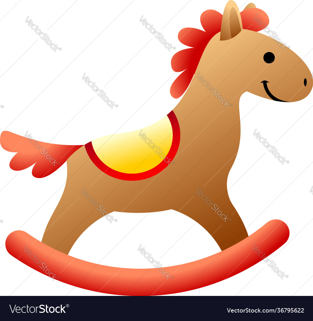 Kid rocking horse icon cartoon style Royalty Free Vector