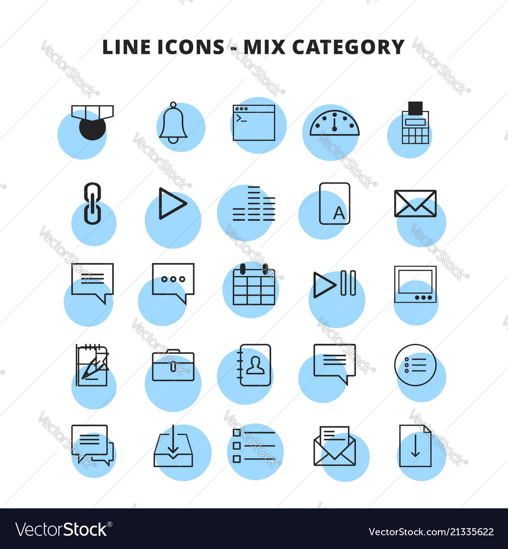 Line mix icons set