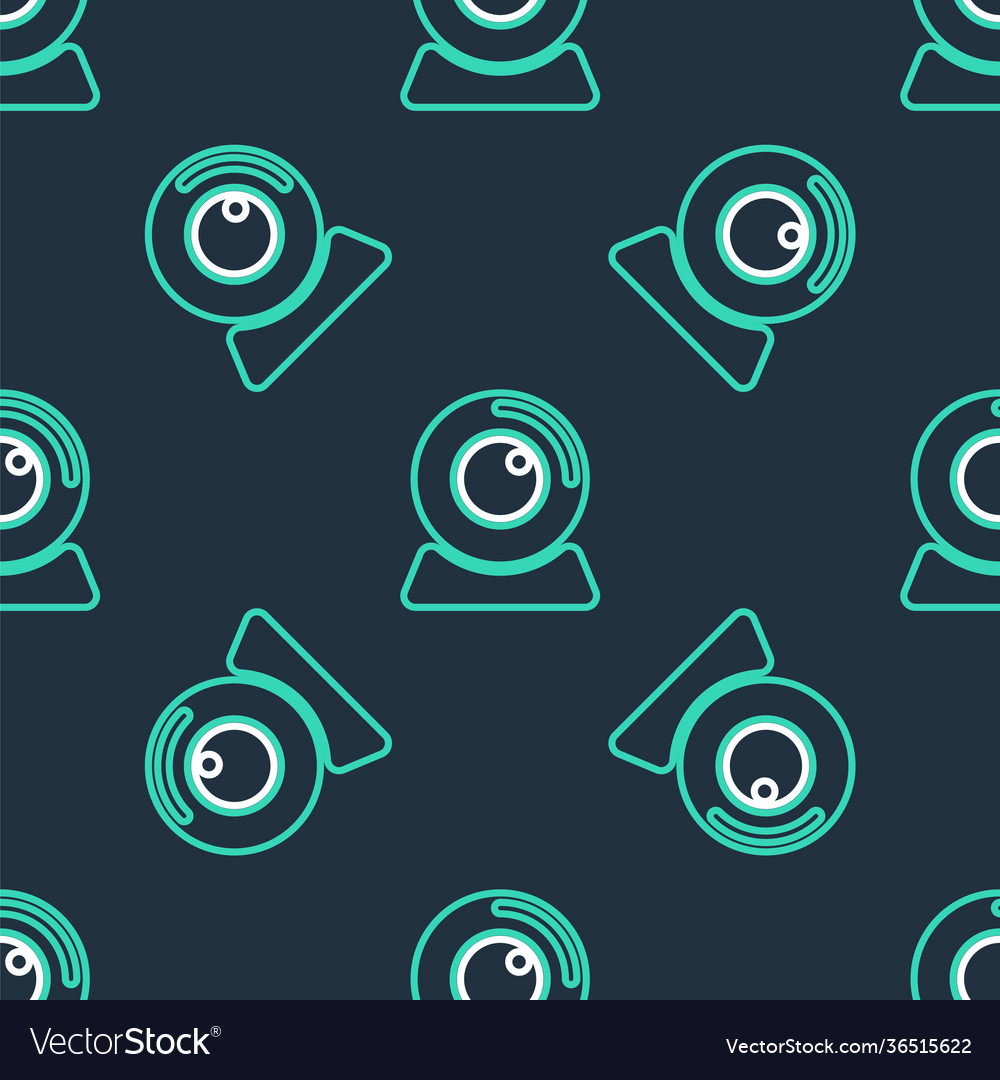 Line web camera icon isolated seamless pattern vector image Line web camera icon isolated seamless pattern