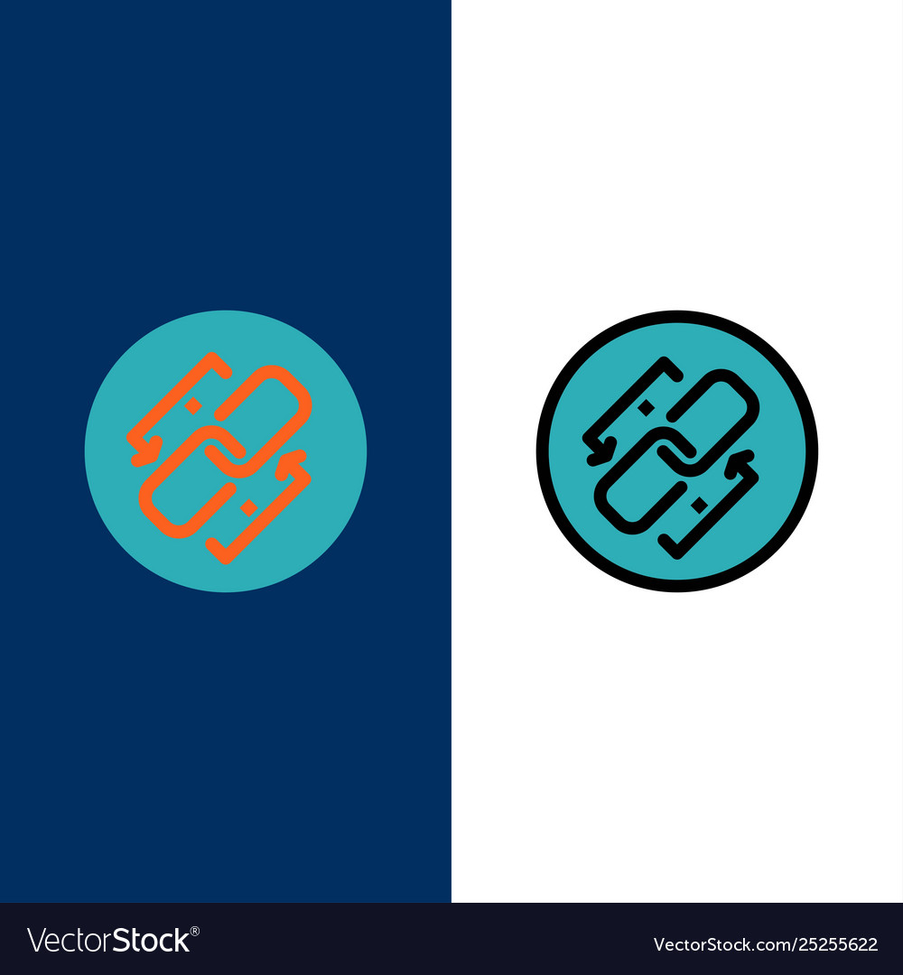 Link chain url connection icons flat vector image Link chain url connection icons flat