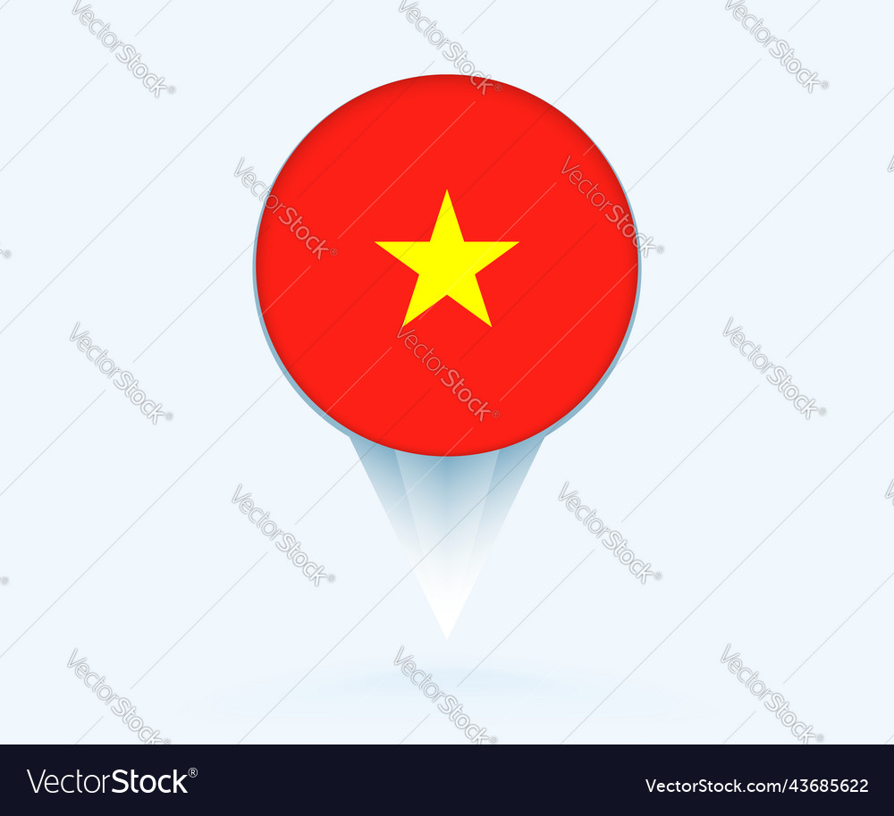 Map pointer with flag of vietnam
