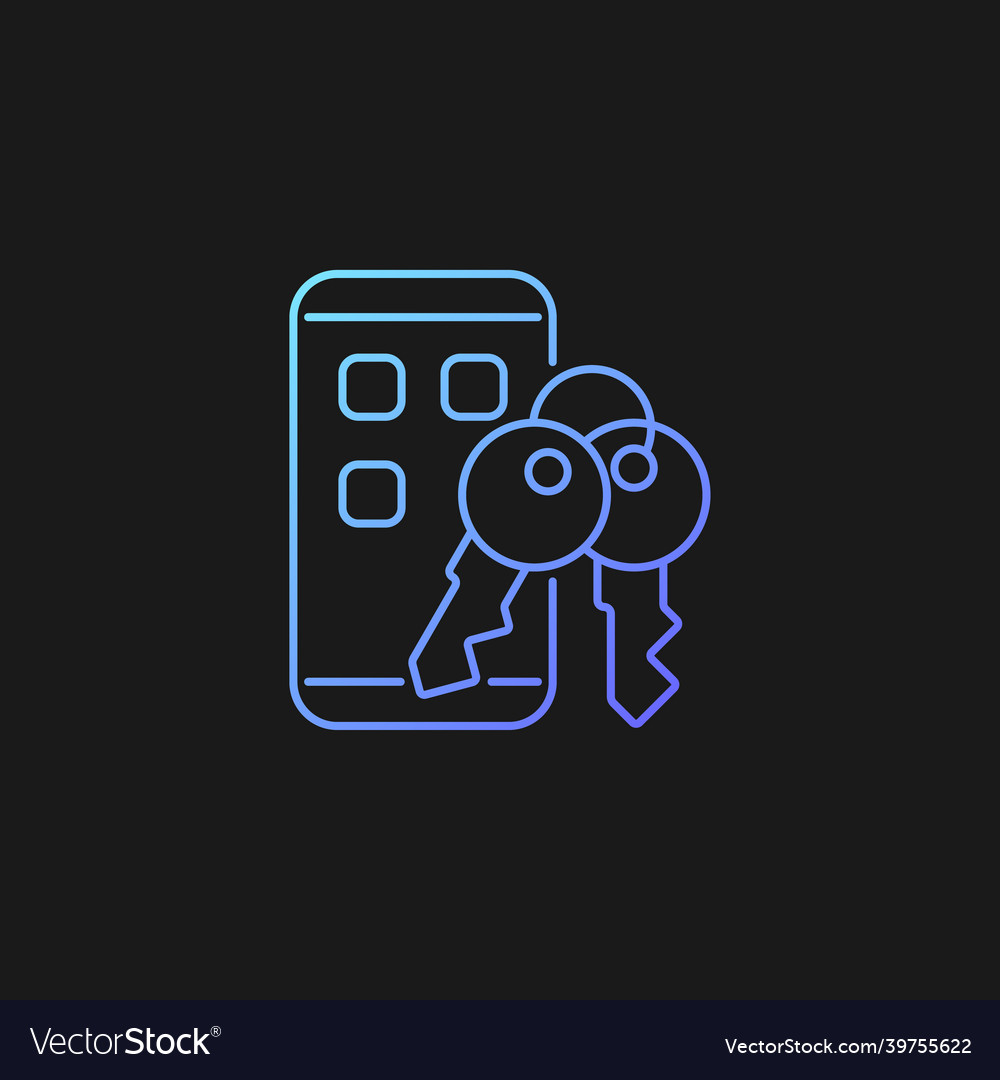 Password management app gradient icon for dark vector image Password management app gradient icon for dark