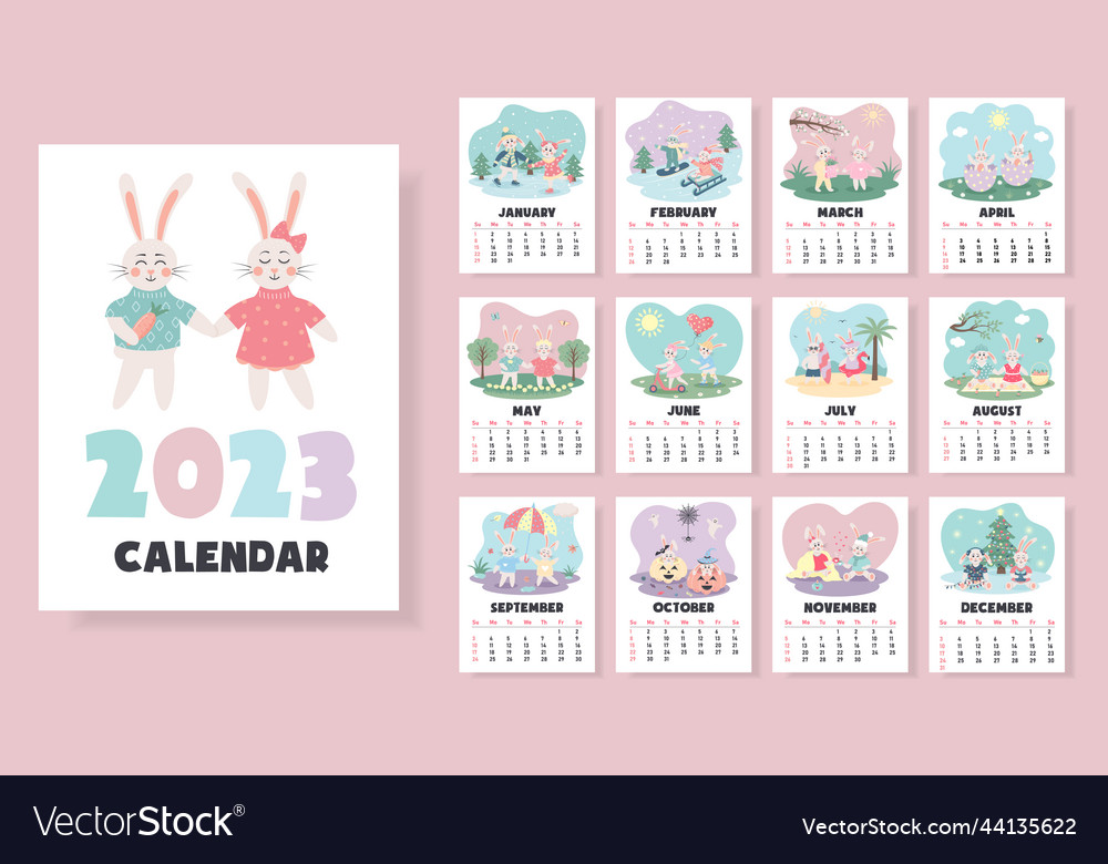 Printable vertical monthly design calendar