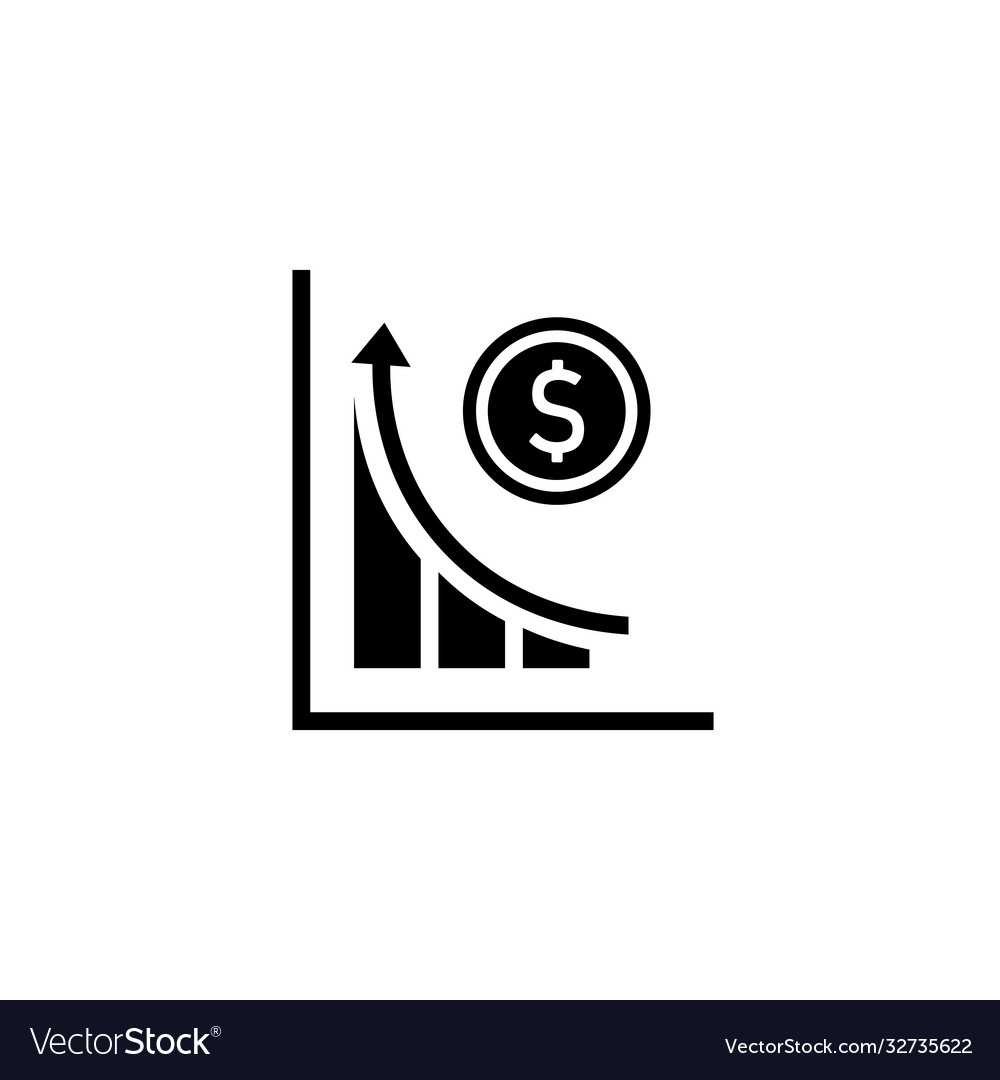 Revenue concept icon money increase symbol chart Vector Image