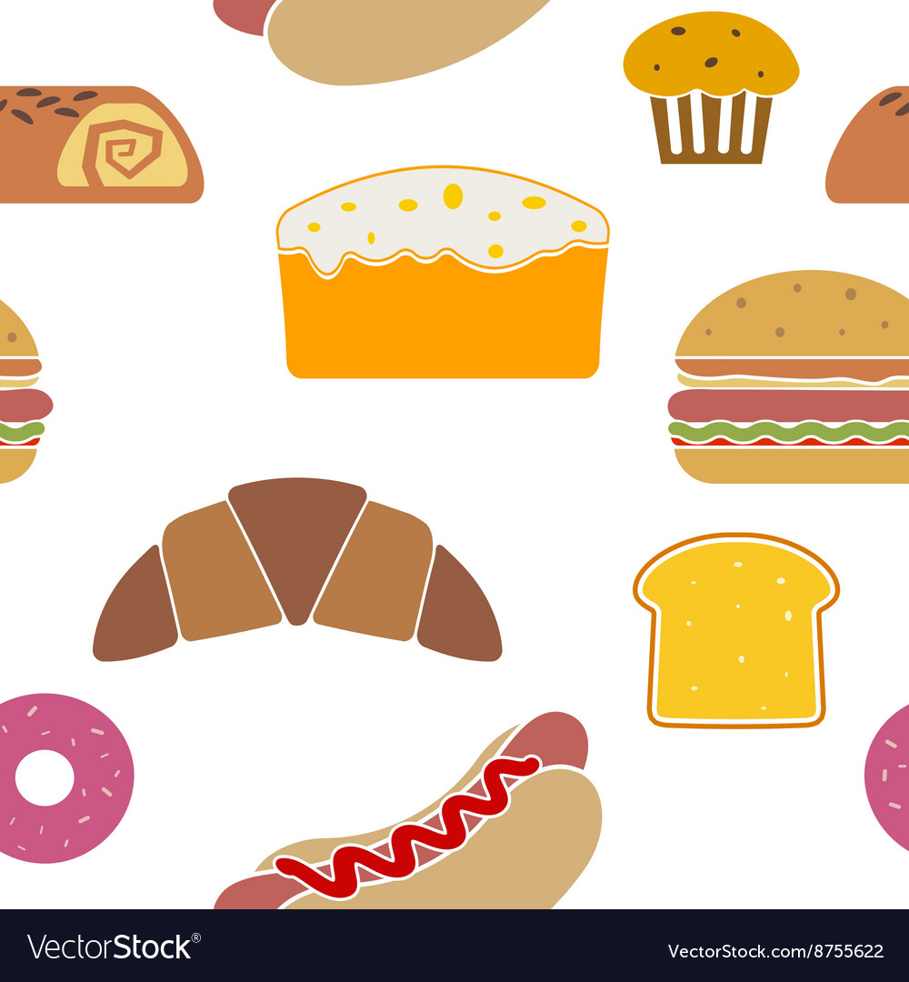 Seamless background with bakery