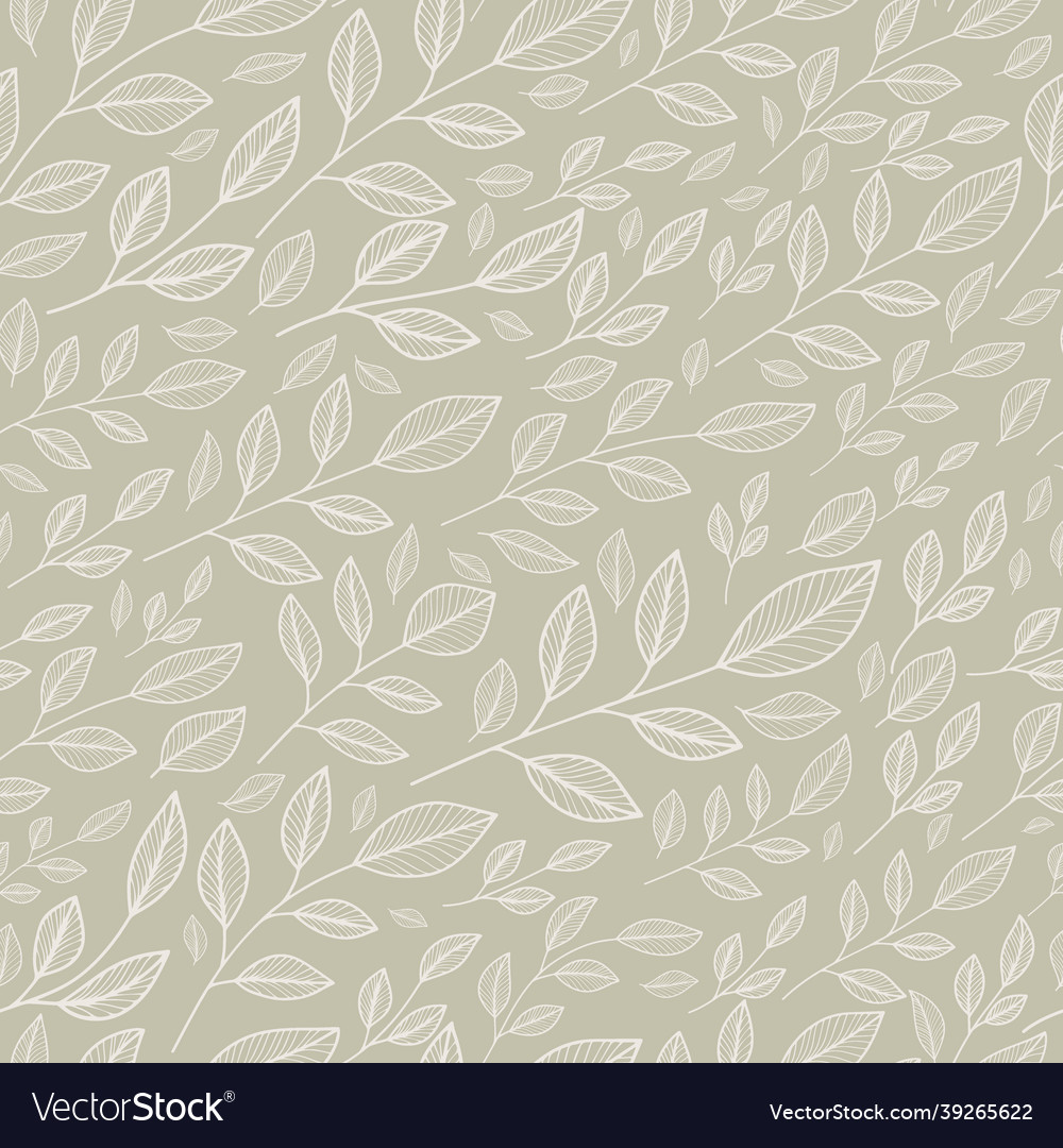 Seamless pattern with hand drawn botanical vector image Seamless pattern with hand drawn botanical
