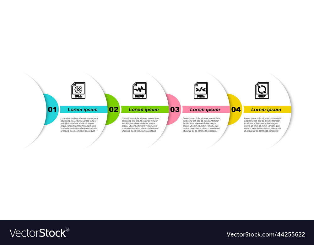 Set line dll file document mp3 xsl and gif vector image Set line dll file document mp3 xsl and gif