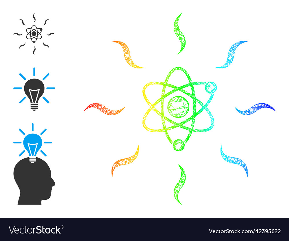 Spectrum gradient net mesh quantum radiation icon vector image Spectrum gradient net mesh quantum radiation icon