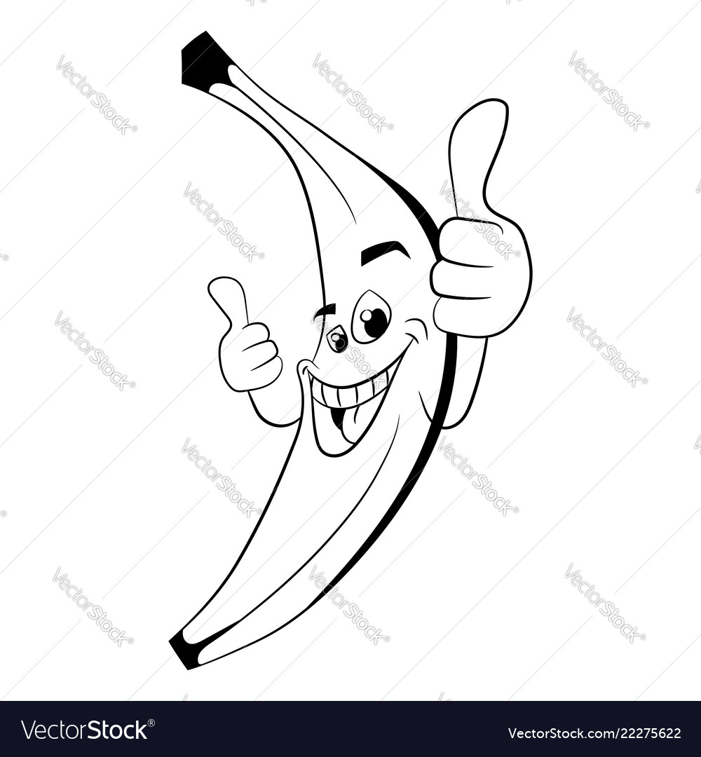 Super banana thumb up silhouette template