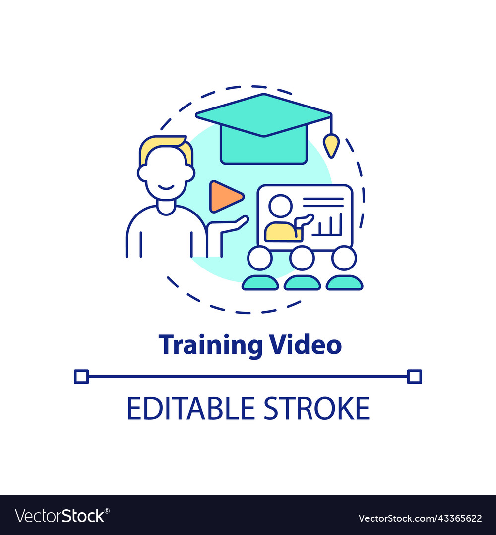 Training video concept icon Royalty Free Vector Image