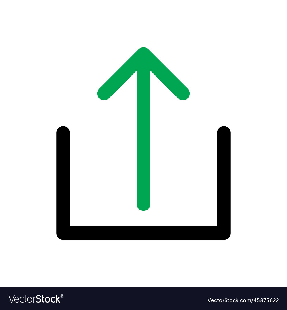 Upload icon line isolated on white background vector image Upload icon line isolated on white background