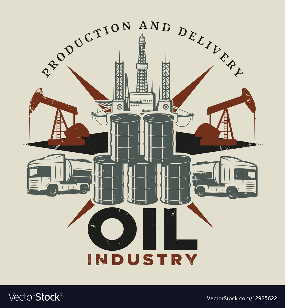 Vintage Extraction Oil Template Royalty Free Vector Image