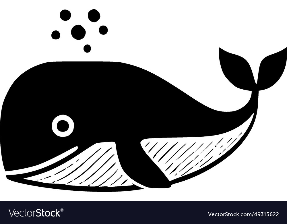 Whale - minimalist and flat logo