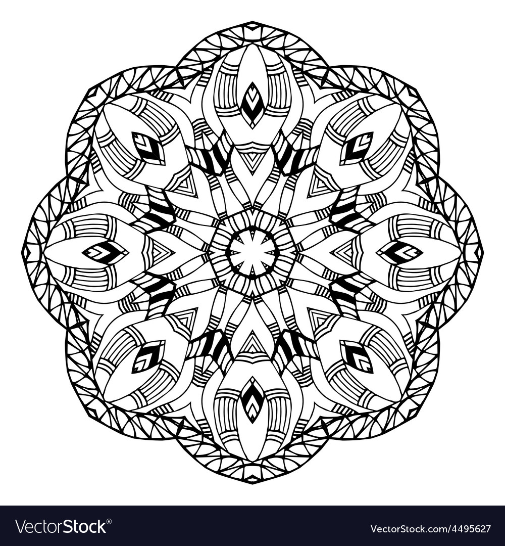 Abstract round pattern with snakes elements